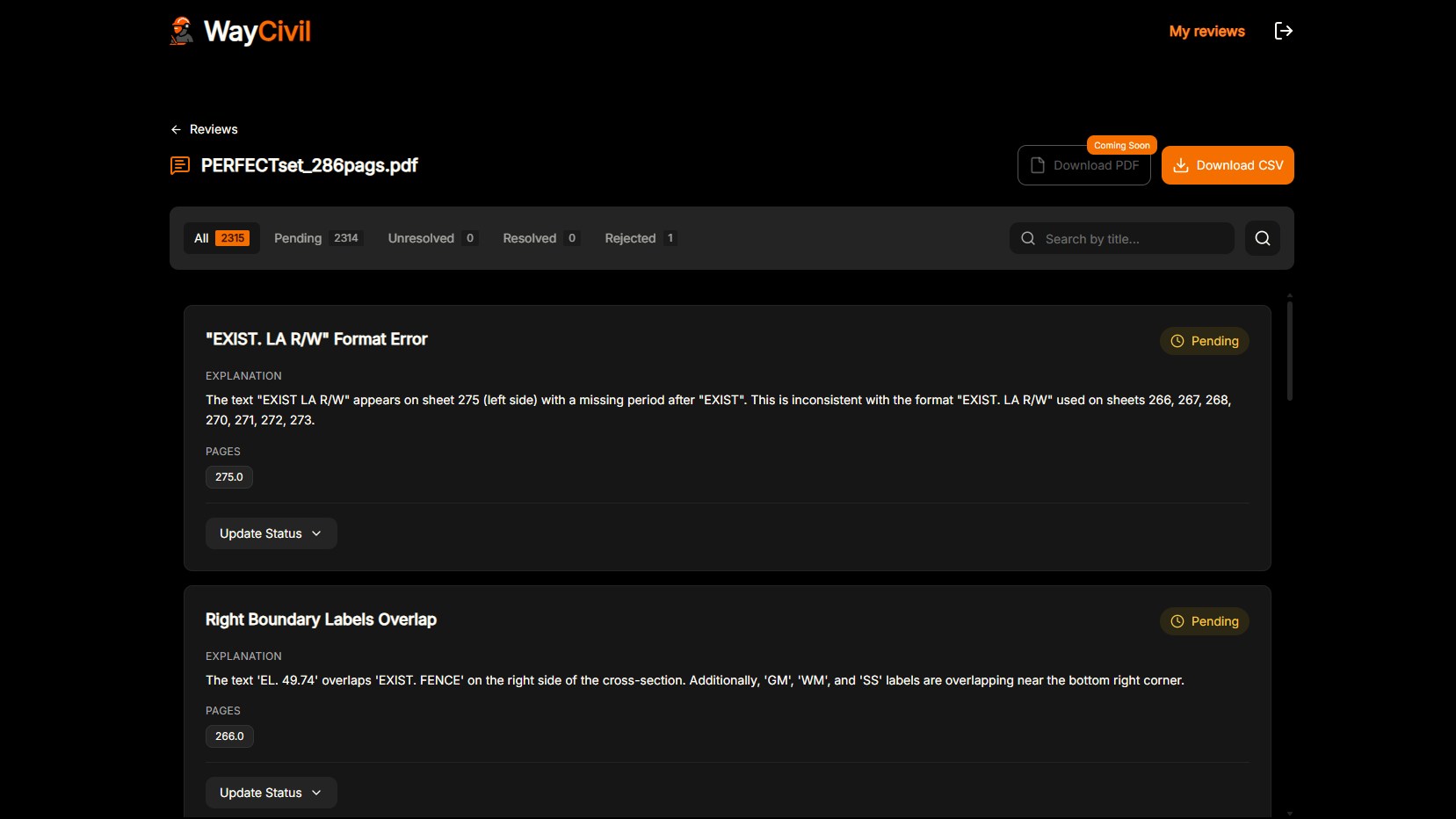Get Comments & Report